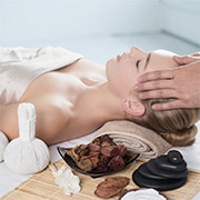 Scalp neck and shoulder massage treatment